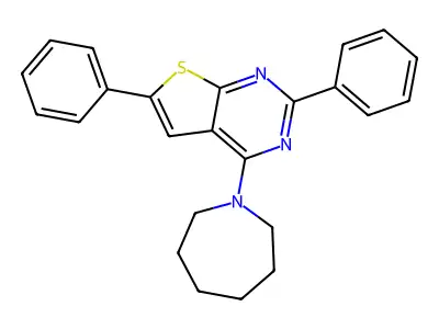 4-(Azepan-1-yl)-2,6-diphenylthieno[2,3-d]pyrimidine structure