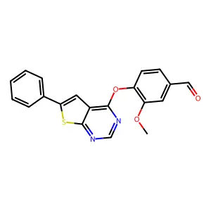 3-Methoxy-4-({6-phenylthieno[2,3-D]pyrimidin-4-YL}oxy)benzaldehyde structure