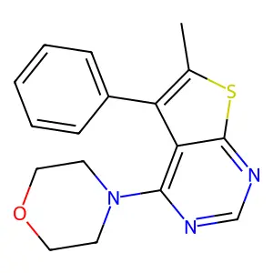 4-{6-Methyl-5-phenylthieno[2,3-d]pyrimidin-4-yl}morpholine structure