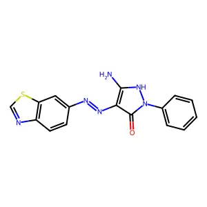 5-Amino-4-(1,3-benzothiazol-6-ylhydrazinylidene)-2-phenyl-3-pyrazolone structure