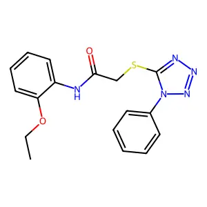 N-(2-ethoxyphenyl)-2-[(1-phenyl-1H-tetrazol-5-yl)thio]acetamide structure
