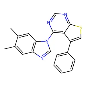 4-(5,6-Dimethyl-1-benzimidazolyl)-5-phenylthieno[2,3-d]pyrimidine structure