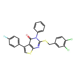 2-[(3,4-dichlorobenzyl)sulfanyl]-5-(4-fluorophenyl)-3-phenylthieno[2,3-d]pyrimidin-4(3H)-one structure