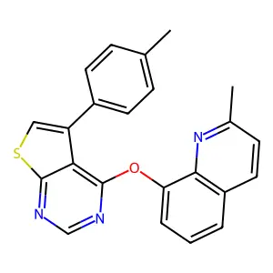 2-Methyl-8-{[5-(4-methylphenyl)thieno[2,3-d]pyrimidin-4-yl]oxy}quinoline structure