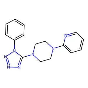1-(1-phenyl-1H-tetrazol-5-yl)-4-(pyridin-2-yl)piperazine structure