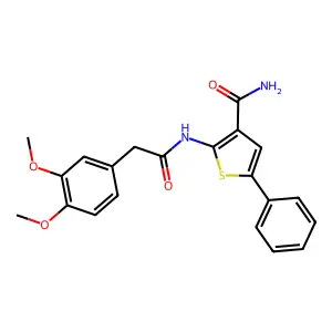 2-[2-(3,4-Dimethoxyphenyl)acetamido]-5-phenylthiophene-3-carboxamide structure
