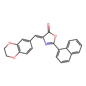 4-((2,3-Dihydrobenzo[b][1,4]dioxin-6-yl)methylene)-2-(naphthalen-1-yl)oxazol-5(4H)-one structure