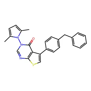 5-(4-benzylphenyl)-3-(2,5-dimethyl-1H-pyrrol-1-yl)thieno[2,3-d]pyrimidin-4(3H)-one structure