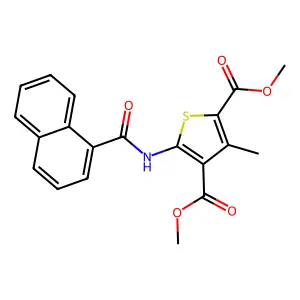 2,4-Thiophenedicarboxylic acid, 3-methyl-5-[(1-naphthalenylcarbonyl)amino]-, 2,4-dimethyl ester structure