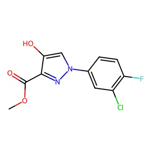 Methyl 1-(3-chloro-4-fluorophenyl)-4-hydroxypyrazole-3-carboxylate structure