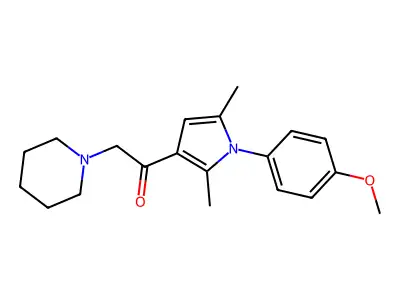 1-[1-(4-Methoxyphenyl)-2,5-dimethylpyrrol-3-yl]-2-piperidin-1-ylethanone structure