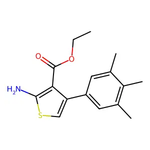 Ethyl 2-amino-4-(3,4,5-trimethylphenyl)thiophene-3-carboxylate structure