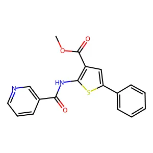 Methyl 5-phenyl-2-(3-pyridylcarbonylamino)thiophene-3-carboxylate structure