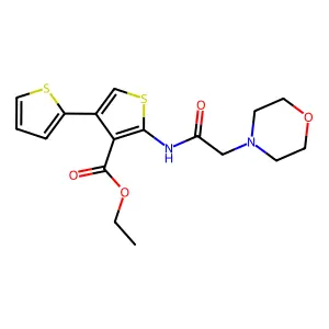 Ethyl 2-(2-morpholin-4-ylacetylamino)-4-(2-thienyl)thiophene-3-carboxylate structure