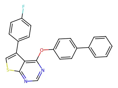 4-(Biphenyl-4-yloxy)-5-(4-fluorophenyl)thieno[2,3-d]pyrimidine structure