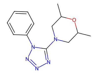 2,6-Dimethyl-4-(1-phenyltetrazol-5-yl)morpholine structure