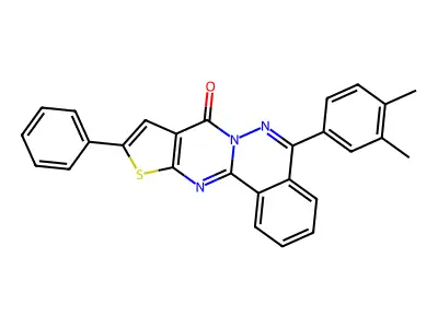 5-(3,4-dimethylphenyl)-10-phenyl-8H-thieno[2',3':4,5]pyrimido[2,1-a]phthalazin-8-one structure