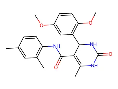 4-(2,5-dimethoxyphenyl)-N-(2,4-dimethylphenyl)-6-methyl-2-oxo-1,2,3,4-tetrahydropyrimidine-5-carboxamide structure