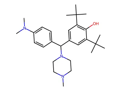 2,6-di-tert-butyl-4-{[4-(dimethylamino)phenyl](4-methylpiperazin-1-yl)methyl}phenol structure