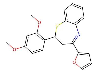 2-(2,4-Dimethoxyphenyl)-4-(furan-2-yl)-2,3-dihydro-1,5-benzothiazepine structure