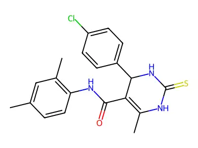 4-(4-chlorophenyl)-N-(2,4-dimethylphenyl)-6-methyl-2-thioxo-1,2,3,4-tetrahydropyrimidine-5-carboxamide structure