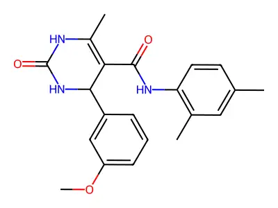 N-(2,4-dimethylphenyl)-4-(3-methoxyphenyl)-6-methyl-2-oxo-1,2,3,4-tetrahydropyrimidine-5-carboxamide structure