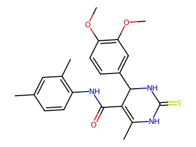 4-(3,4-dimethoxyphenyl)-N-(2,4-dimethylphenyl)-6-methyl-2-thioxo-1,2,3,4-tetrahydropyrimidine-5-carboxamide structure