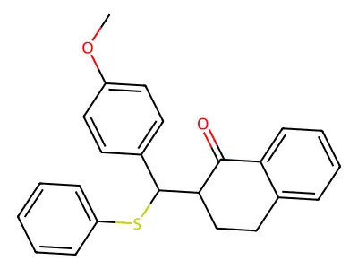 2-[(4-Methoxyphenyl)phenylthiomethyl]-2,3,4-trihydronaphthalen-1-one structure