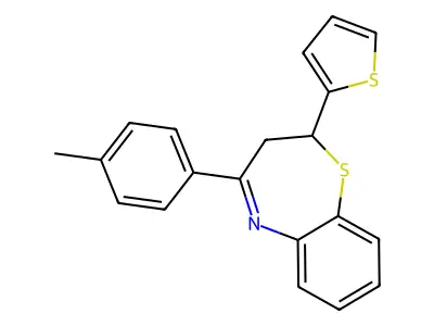 2-(Thiophen-2-yl)-4-(p-tolyl)-2,3-dihydrobenzo[b][1,4]thiazepine structure