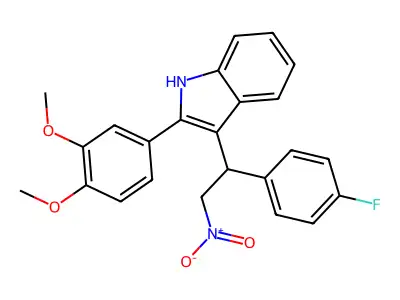 2-(3,4-dimethoxyphenyl)-3-[1-(4-fluorophenyl)-2-nitroethyl]-1H-indole structure