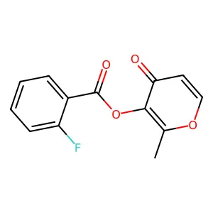 2-methyl-4-oxo-4H-pyran-3-yl 2-fluorobenzoate structure