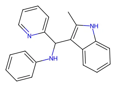 N-[(2-methyl-1H-indol-3-yl)(pyridin-2-yl)methyl]aniline structure