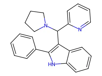 2-phenyl-3-[pyridin-2-yl(pyrrolidin-1-yl)methyl]-1H-indole structure