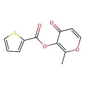 2-methyl-4-oxo-4H-pyran-3-yl thiophene-2-carboxylate structure