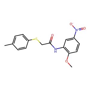 N-(2-methoxy-5-nitrophenyl)-2-[(4-methylphenyl)sulfanyl]acetamide structure