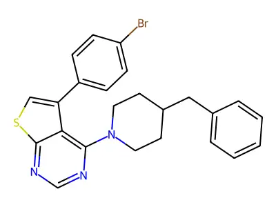 4-(4-Benzylpiperidin-1-yl)-5-(4-bromophenyl)thieno[2,3-d]pyrimidine structure