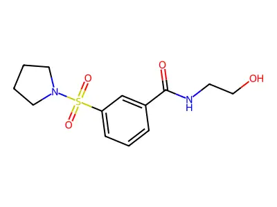 N-(2-hydroxyethyl)-3-(pyrrolidine-1-sulfonyl)benzamide structure