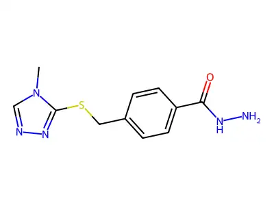 4-{[(4-methyl-4H-1,2,4-triazol-3-yl)sulfanyl]methyl}benzohydrazide structure