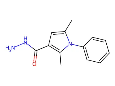 2,5-dimethyl-1-phenyl-1H-pyrrole-3-carbohydrazide structure