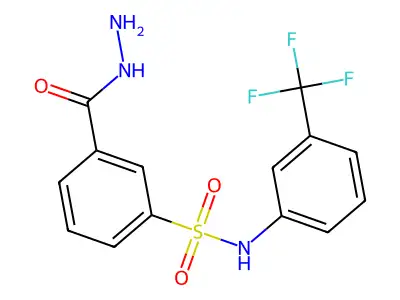 3-(Hydrazinecarbonyl)-N-(3-(trifluoromethyl)phenyl)benzenesulfonamide structure