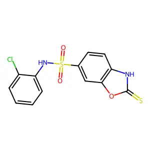 N-(2-chlorophenyl)-2-sulfanyl-1,3-benzoxazole-6-sulfonamide structure
