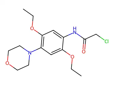 2-chloro-N-[2,5-diethoxy-4-(morpholin-4-yl)phenyl]acetamide structure