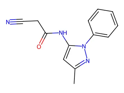2-cyano-N-(3-methyl-1-phenyl-1H-pyrazol-5-yl)acetamide structure