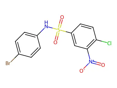 N-(4-bromophenyl)-4-chloro-3-nitrobenzene-1-sulfonamide structure