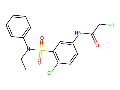 2-chloro-N-{4-chloro-3-[ethyl(phenyl)sulfamoyl]phenyl}acetamide structure