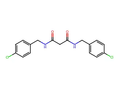 N,N'-bis[(4-chlorophenyl)methyl]propanediamide structure