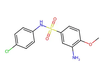 3-amino-N-(4-chlorophenyl)-4-methoxybenzene-1-sulfonamide structure