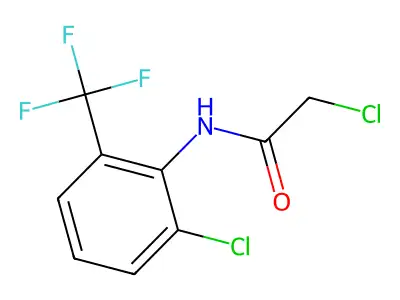 2-chloro-N-(2-chloro-6-(trifluoromethyl)phenyl)acetamide structure