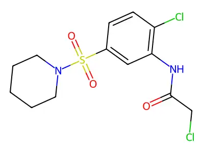 2-chloro-N-[2-chloro-5-(piperidine-1-sulfonyl)phenyl]acetamide structure