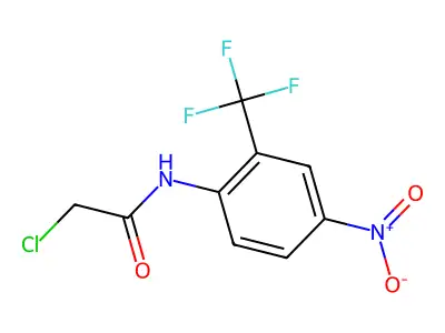 2-chloro-N-[4-nitro-2-(trifluoromethyl)phenyl]acetamide structure
